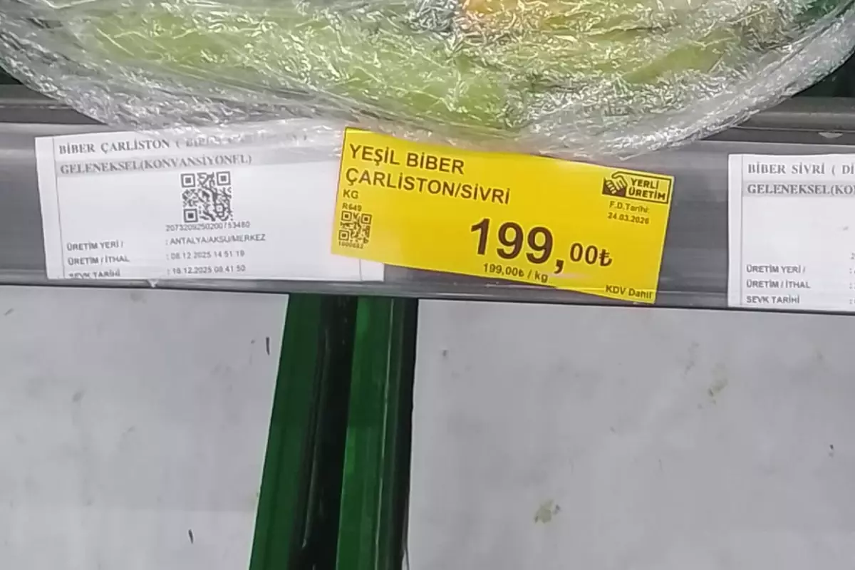 BAKANLIKTAN BİBERİ FAHİŞ FİYATTAN SATAN MARKETE 1,8 MİLYON LİRA CEZA