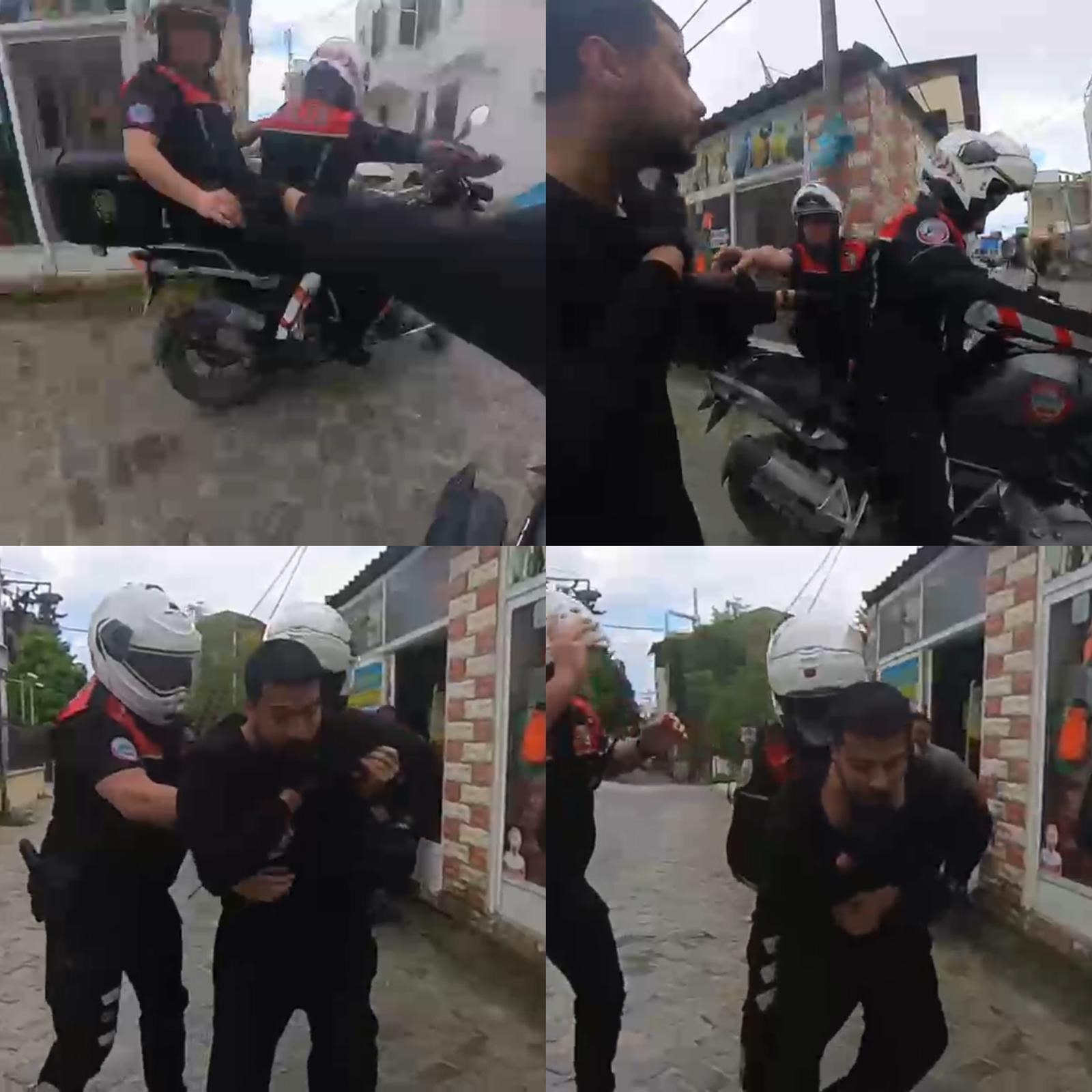 BOĞAZINA ŞEKER KAÇAN MOTORCUYU, POLİS HEİMLİCH MANEVRASIYLA KURTARDI