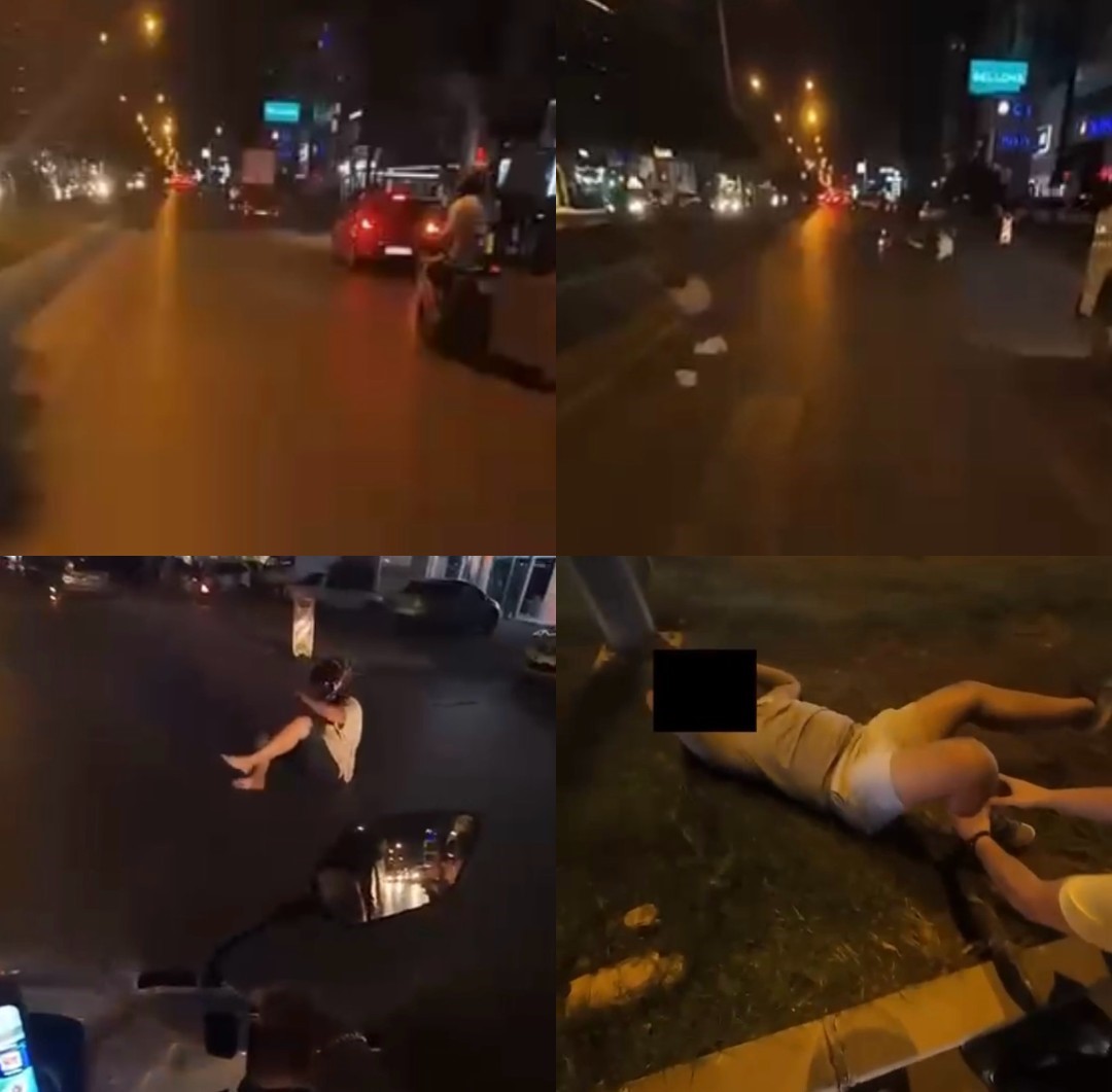 Mersin’de motosikletin yayaya çarptığı kaza kask kamerasında